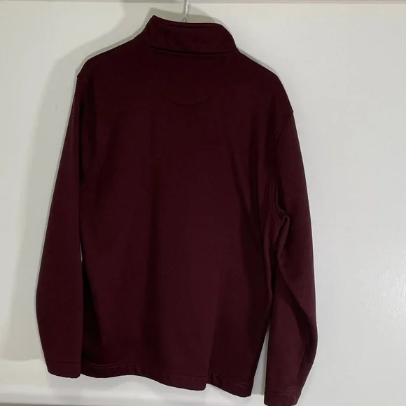 Van Heusen Men's Zip Mock Neck Sweater - Burgundy - Picture 5 of 5